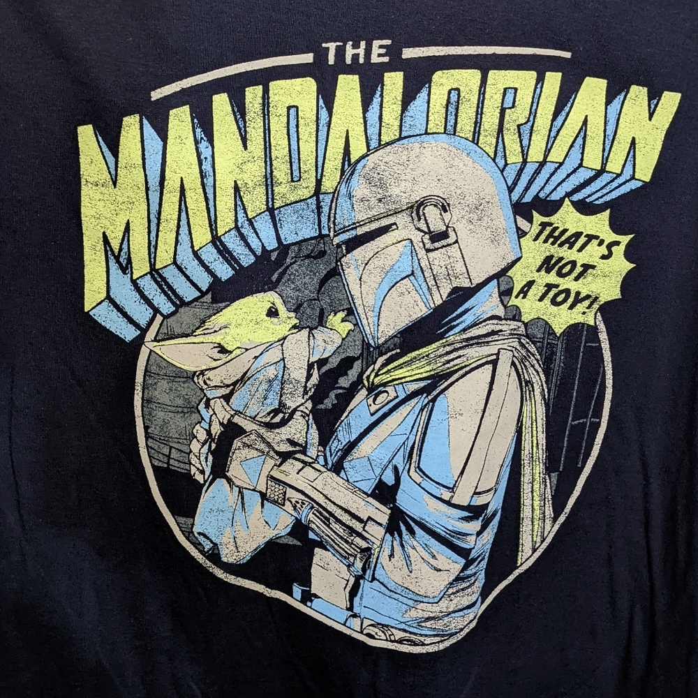 Star Wars T-shirt 3XL Mandalorian Baby Yoda Disney Navy NWT Graphic Tee